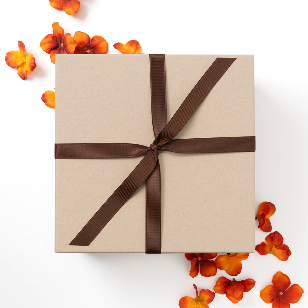 Fall Kraft Gift Box with Ribbon