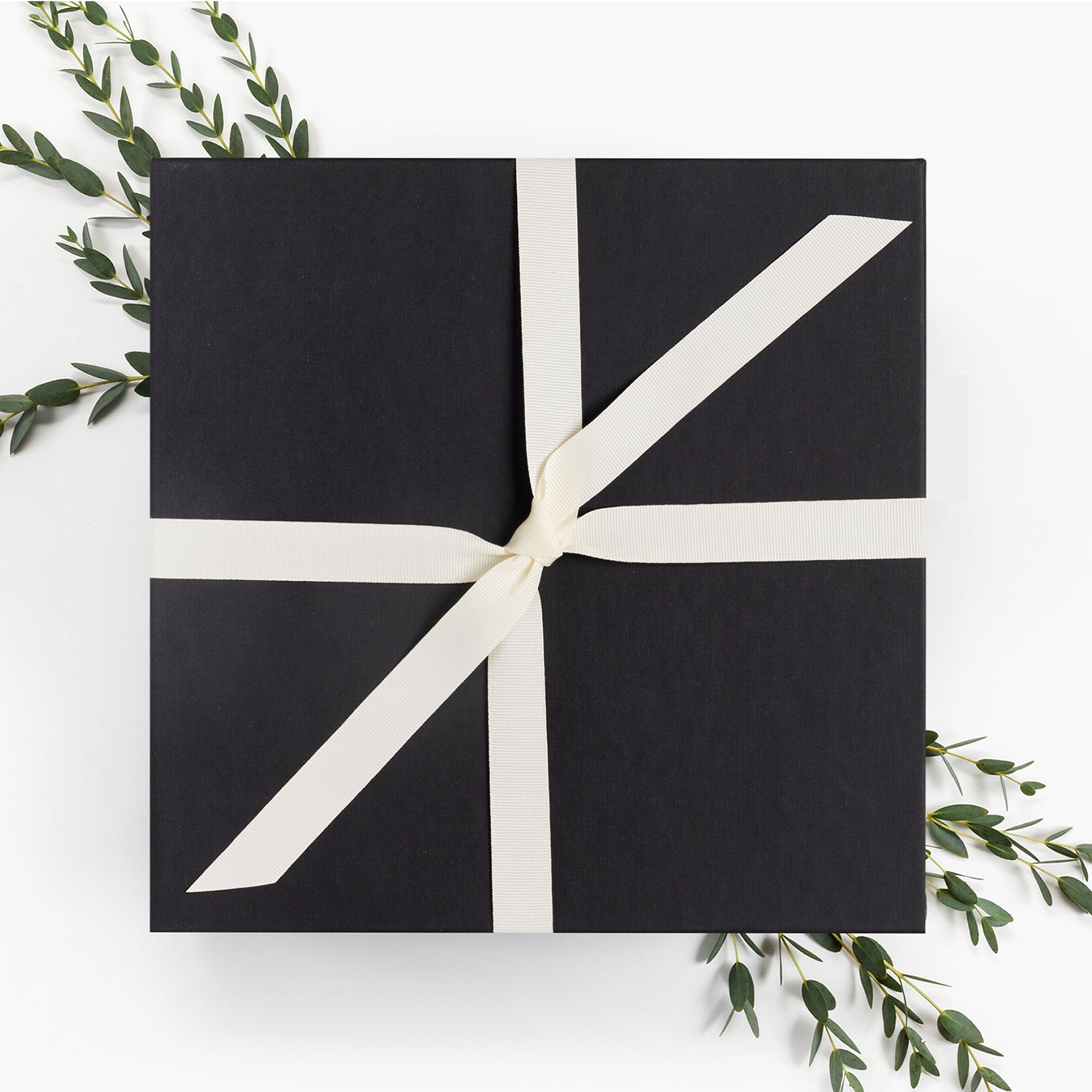 Black Gift Box with Ivory Ribbon